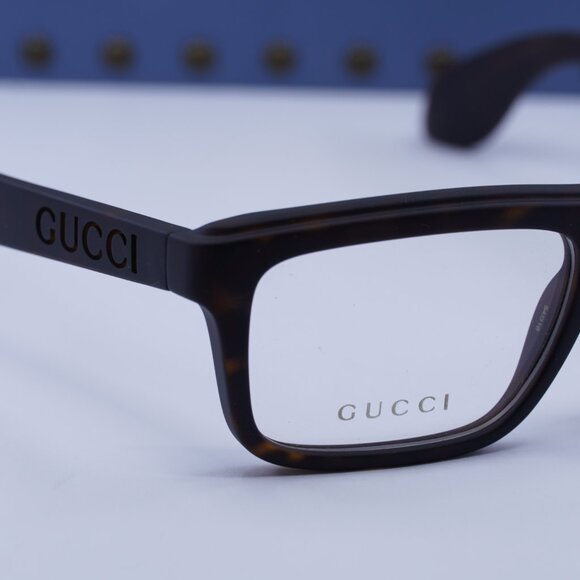 Gucci GG1572O 002 Rectangle Eyeglasses 54mm – Matte Havana - Picture 7 of 12